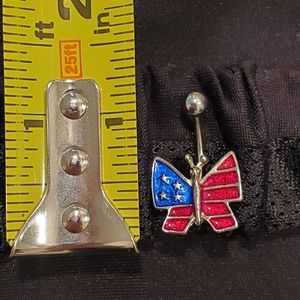 Belly/Naval Ring, American Flag, Butterfly